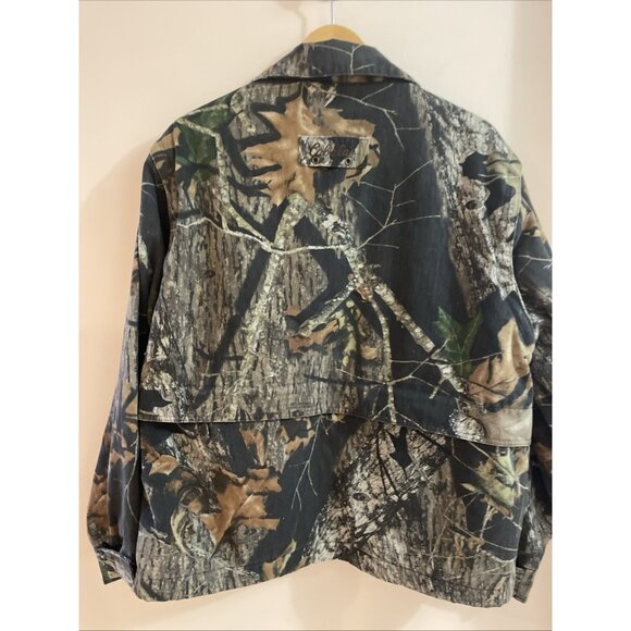 Cabelas Mossy Oak Camo Jacket Men's Large Fleece Lining Hunting Outdoors READ - Picture 6 of 16